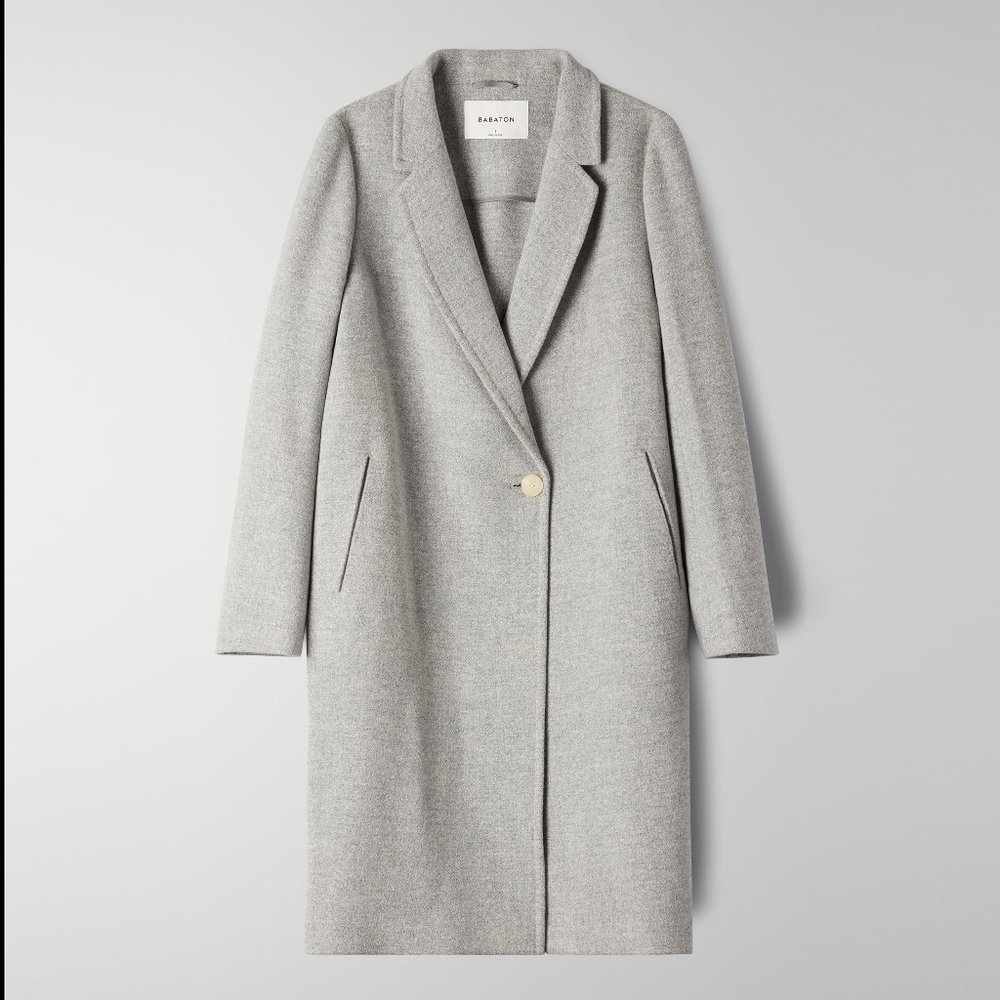 Aritzia Babaton Stedman Coat XS Heather Light Gray